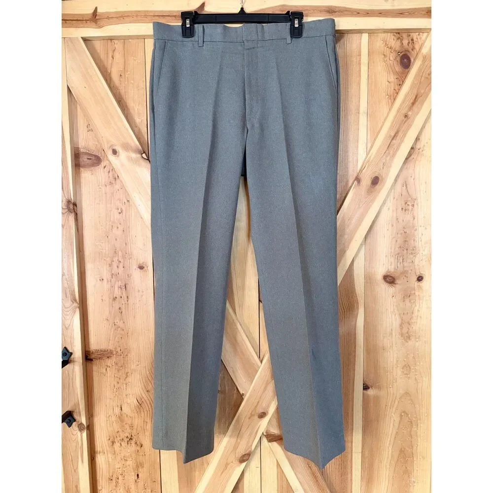 Vintage 80s Levi's Action Slacks Mens 34x31.5 Brown Taupe Polyester Dress Pants